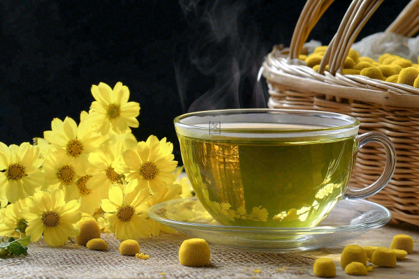 菊花茶茶道文化养生摄影图