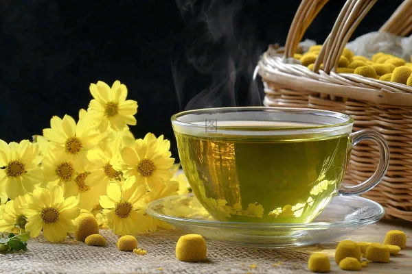 菊花茶茶道文化养生摄影图