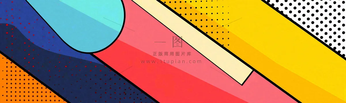 彩色涂鸦墙矩形形状点线面，高饱和色彩青春