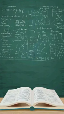 黑板书写粉笔知识阅读创意世界读书日插画背景