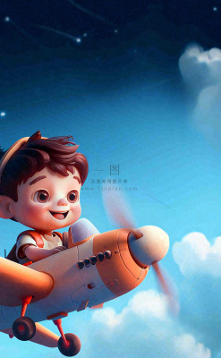 卡通飞行男孩少年可爱儿童节日,玩耍乐趣玩具 卡通飞行男孩少年可爱儿童节日,玩耍乐趣玩具