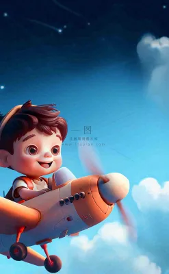 卡通飞行男孩少年可爱儿童节日,玩耍乐趣玩具 卡通飞行男孩少年可爱儿童节日,玩耍乐趣玩具