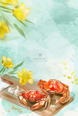 古风水墨白露菊花螃蟹桂花酒插画24节气寒露中秋插画背景 古风水墨白露菊花螃蟹桂花酒插画24节气寒露中秋插画背景