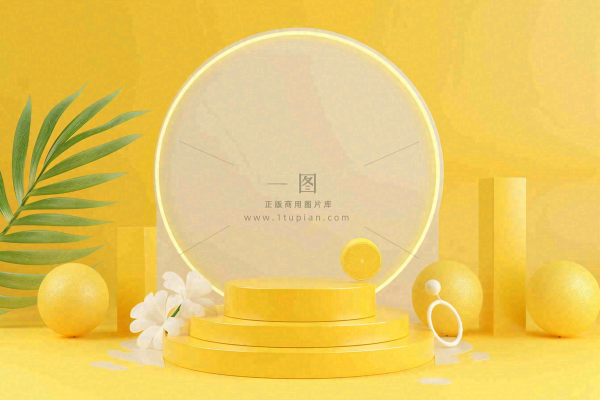 电商促销简约立体几何海报背景电商C4D展台背景