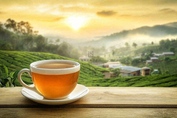 红茶茶叶茶园品茶风景摄影图