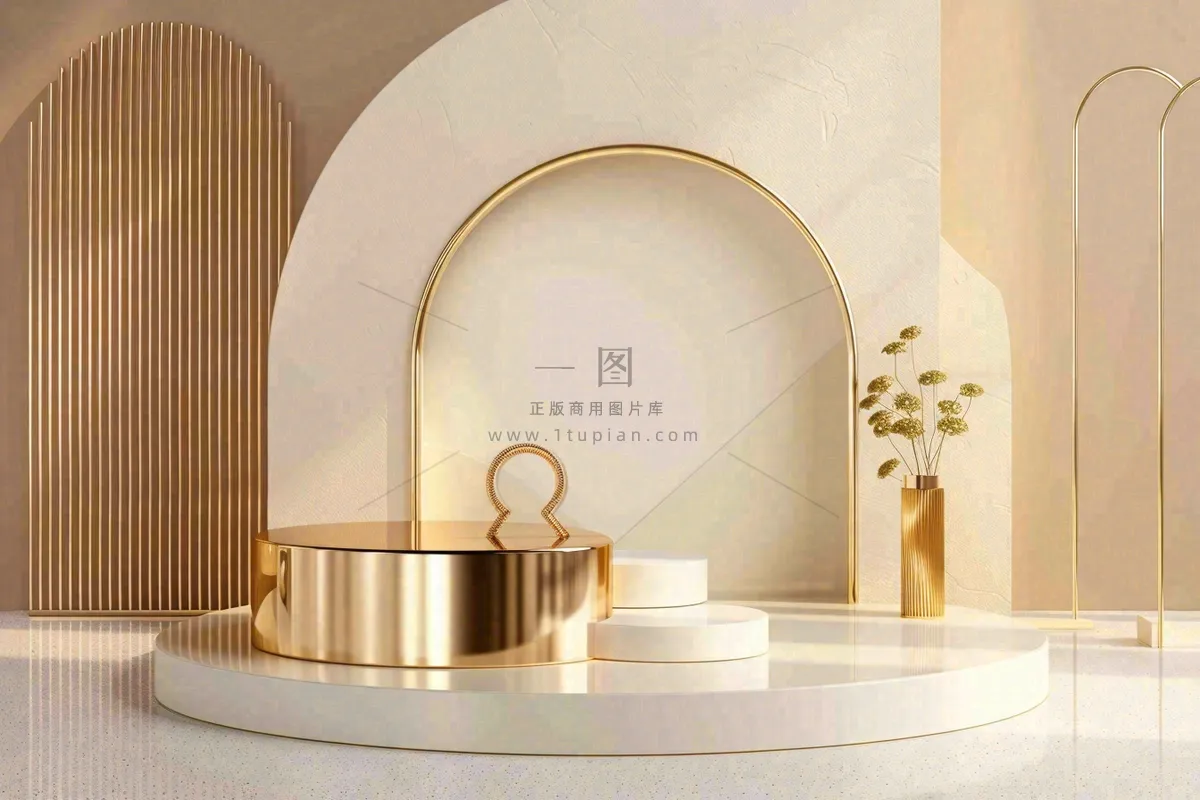 美妆护肤3d展台清新背景