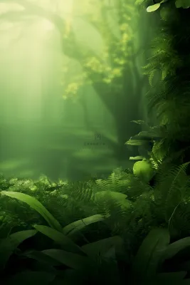 简约树叶丛林小草绿色简约背景