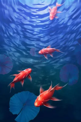 简约蓝色荷叶节气背景 简约蓝色荷叶节气背景