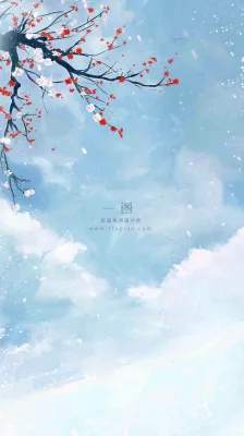 冬天白雪覆盖寒冷唯美雪景大寒插画背景 冬天白雪覆盖寒冷唯美雪景大寒插画背景