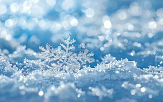 冬天雪花闪耀素材唯美立冬冬至小雪大雪摄影图