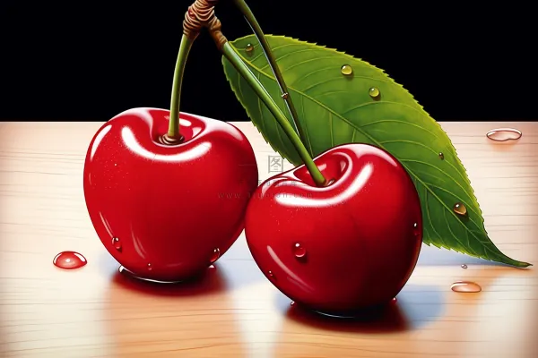 樱桃车厘子水果插画插图背景