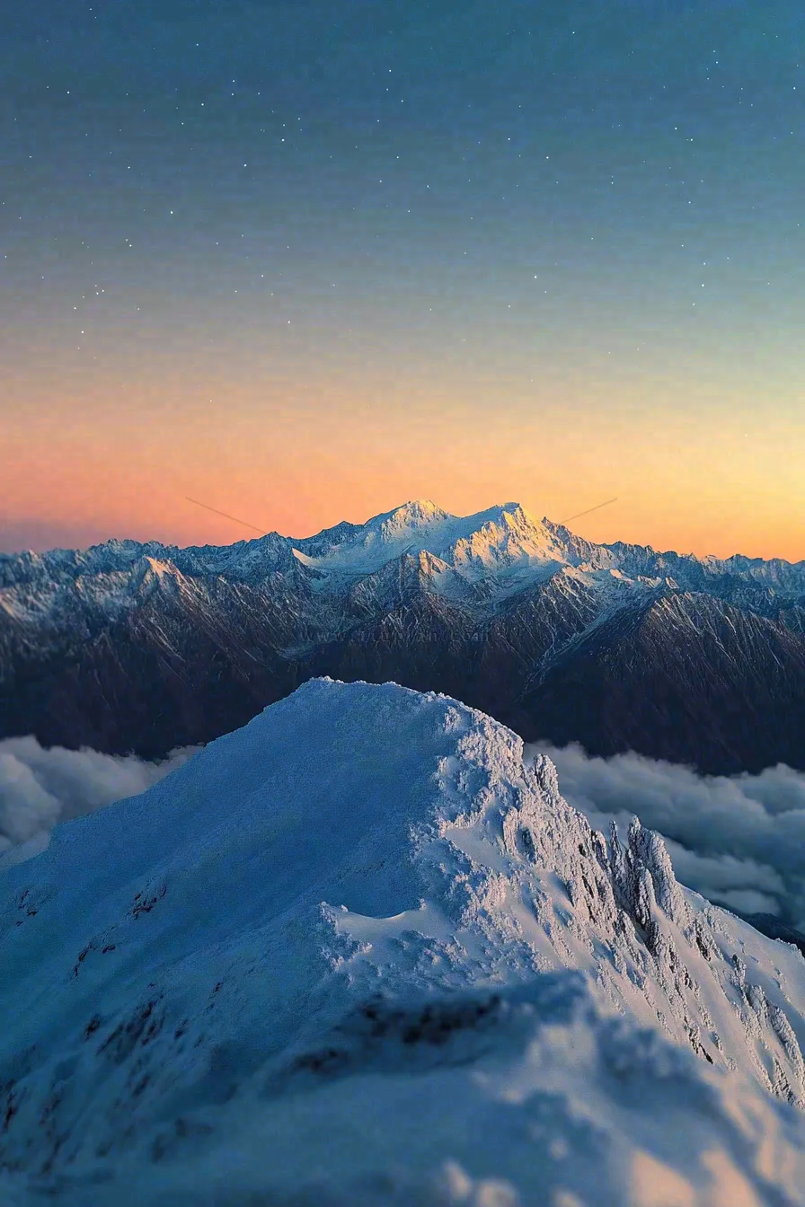 高原高山雪山风光风景摄影图