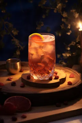 鸡尾酒调制气泡果酒冰块饮料摄影图