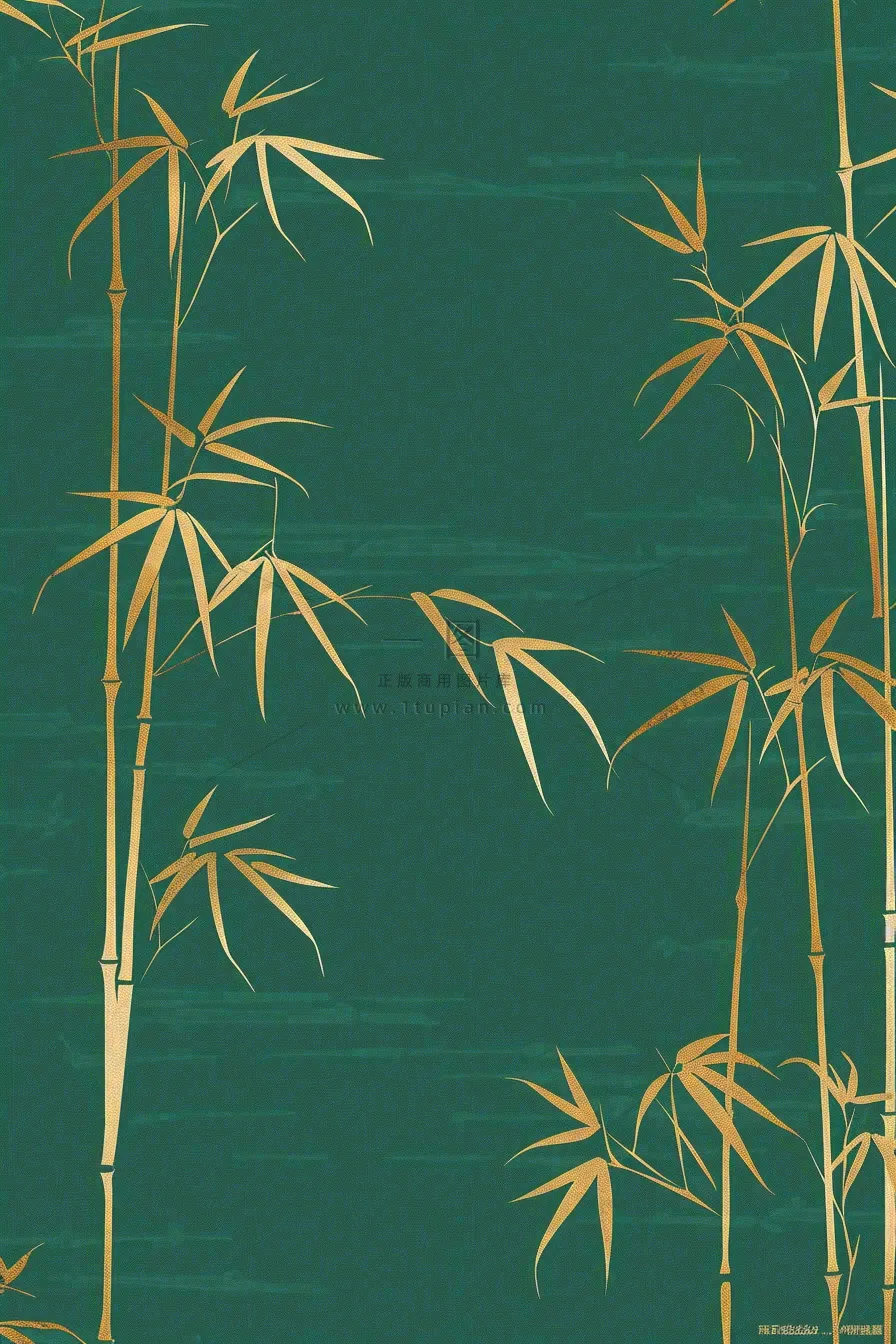 端午佳节竹子插画中国风绿色清雅静背景