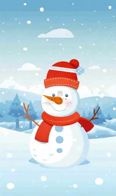 冬天白雪覆盖寒冷唯美雪景小寒插画背景