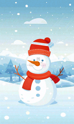 冬天白雪覆盖寒冷唯美雪景小寒插画背景 冬天白雪覆盖寒冷唯美雪景小寒插画背景