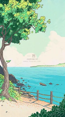 海边沙滩玩耍旅行夏日假期游玩手绘插画,可爱清新,夏至小暑大暑 海边沙滩玩耍旅行夏日假期游玩手绘插画,可爱清新,夏至小暑大暑