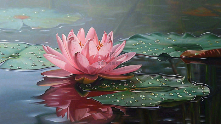 池塘里的睡莲荷花立夏夏至摄影图