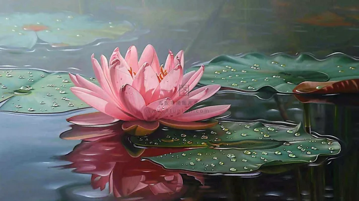 池塘里的睡莲荷花立夏夏至摄影图