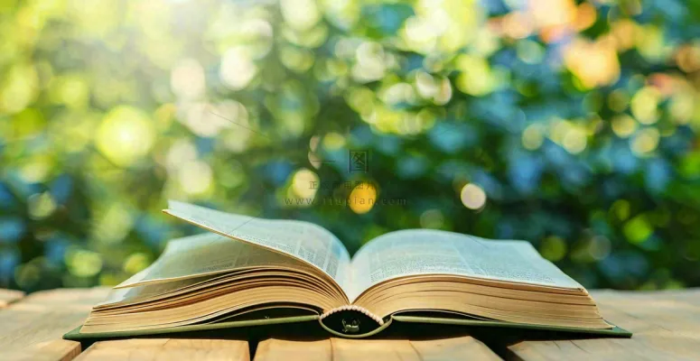 大自然绿色阅读书本世界读书日摄影图