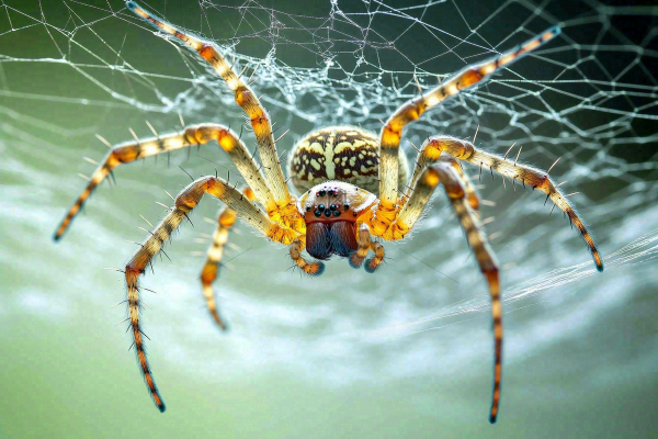 蜘蛛蜘蛛网昆虫摄影图