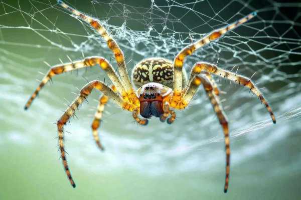 蜘蛛蜘蛛网昆虫摄影图
