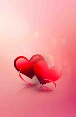 红色爱心粉色光圈立体插画情人节七夕背景 红色爱心粉色光圈立体插画情人节七夕背景