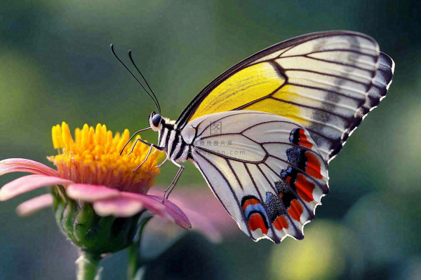 蝴蝶昆虫春天植物摄影图
