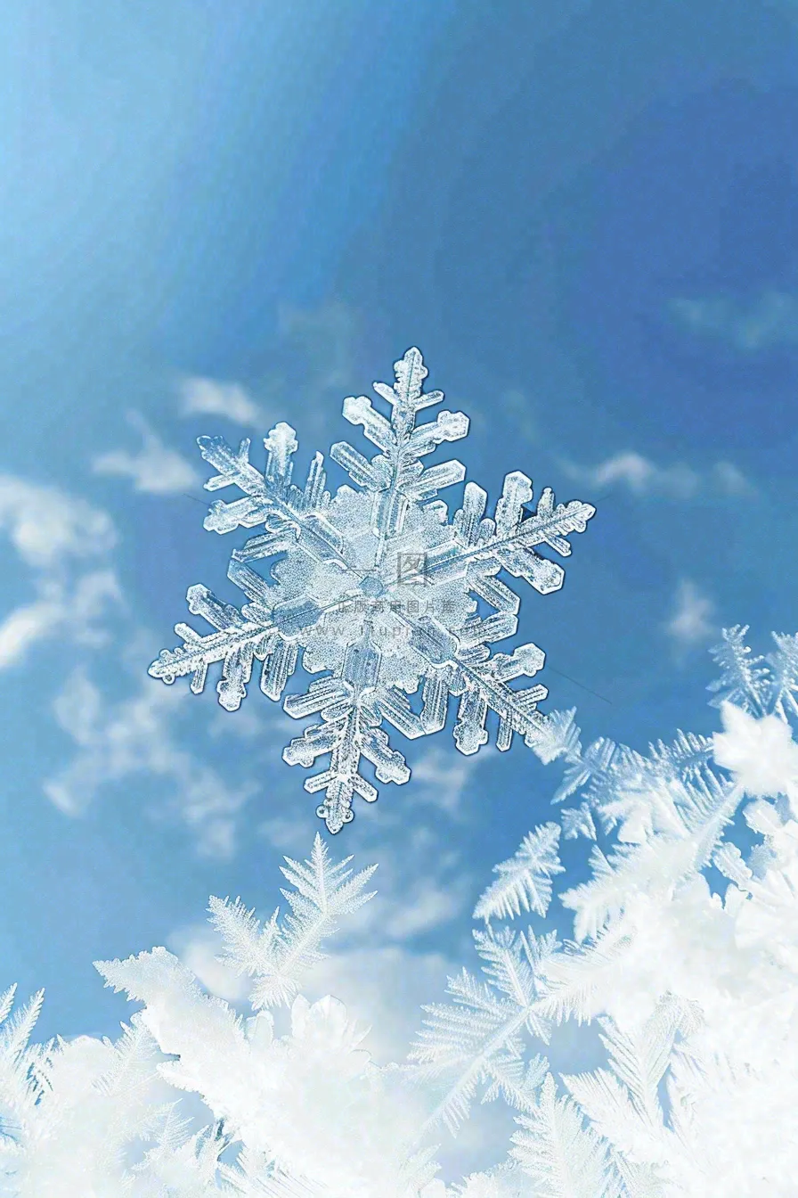 冬天白雪覆盖寒冷唯美雪景大寒插画背景