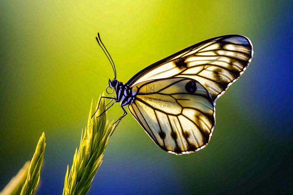 蝴蝶昆虫春天植物摄影图