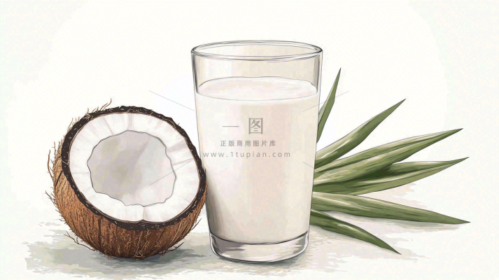新鲜椰子汁椰奶背景图