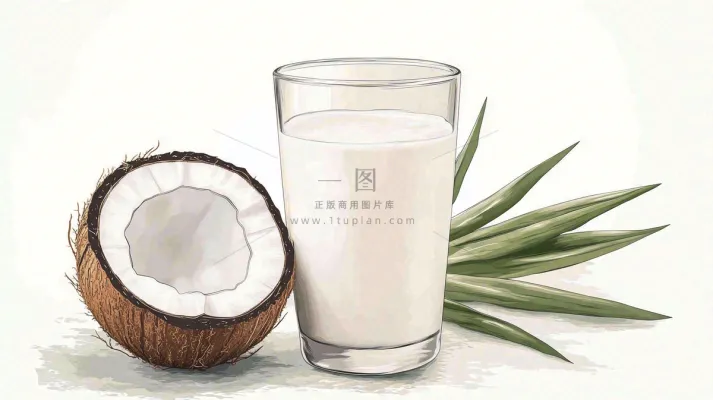 新鲜椰子汁椰奶背景图