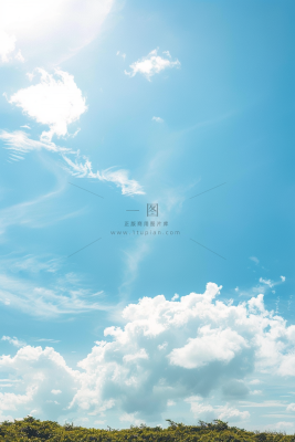 蓝天白云天气天空摄影图