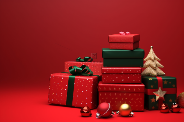 圣诞礼物红色节日摄影图