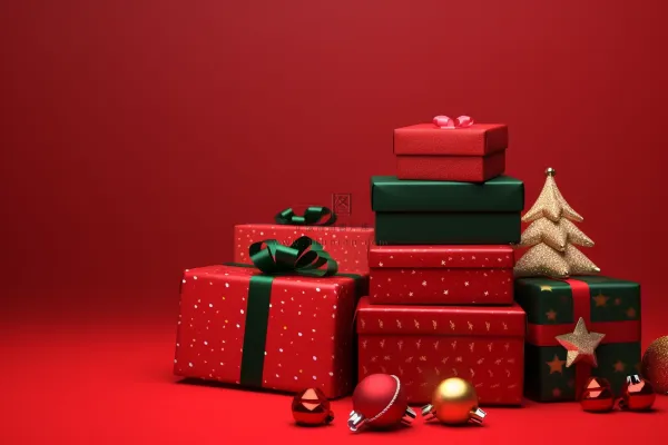 圣诞礼物红色节日摄影图
