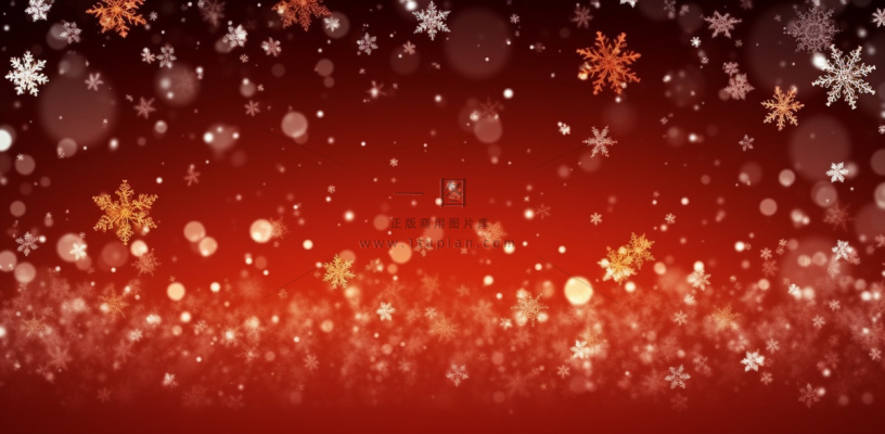 红色闪光粒子雪花光晕灯光喜庆摄影背景图