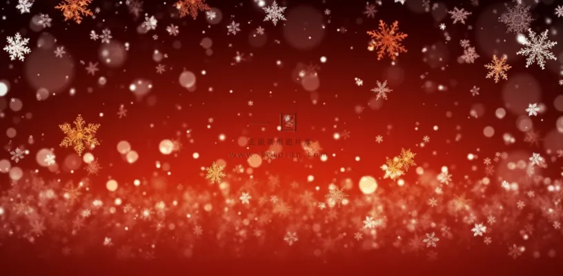 红色闪光粒子雪花光晕灯光喜庆摄影背景图