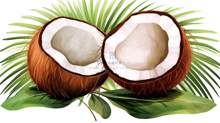 夏日椰子清凉插画素材
