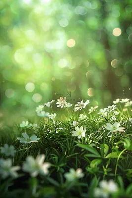 春夏草坪白色小花野花立夏惊蛰摄影图 春夏草坪白色小花野花立夏惊蛰摄影图