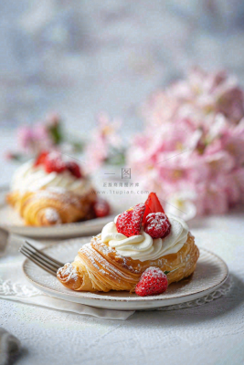 面包蛋糕甜点美食摄影图