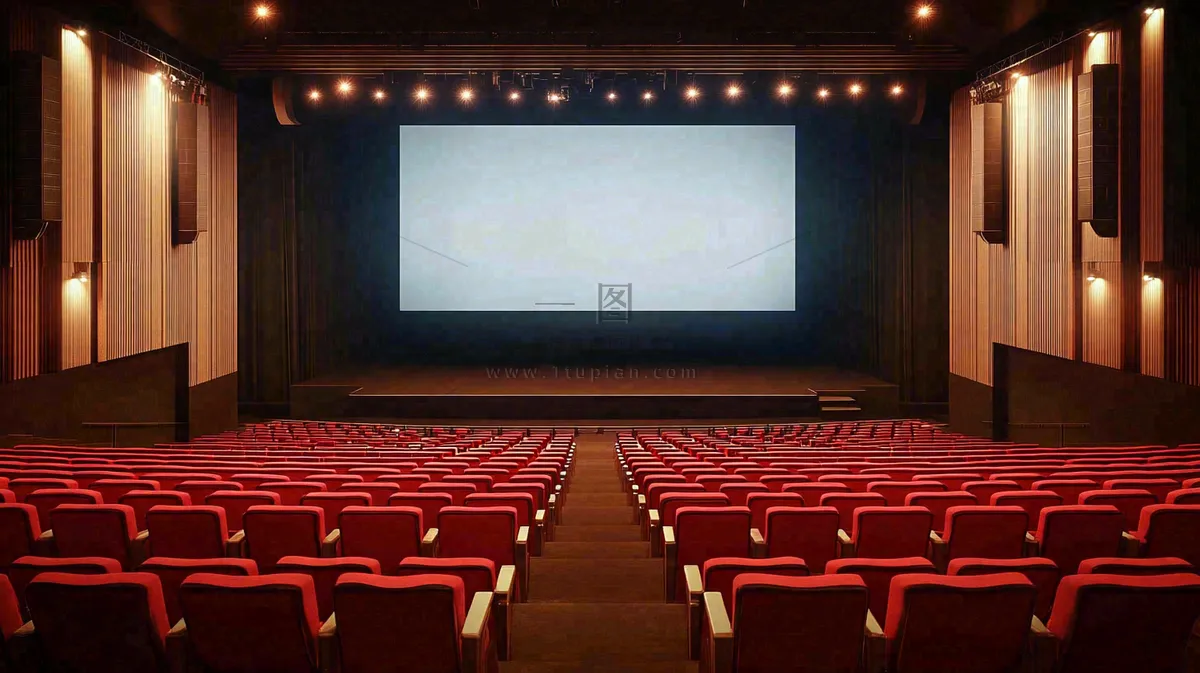 豪华电影院观影厅场景摄影图