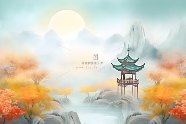 国风庭院简约清新阳光背景 国风庭院简约清新阳光背景