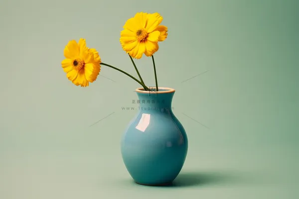 花瓶里的菊花小雏菊橘黄色家居摄影图