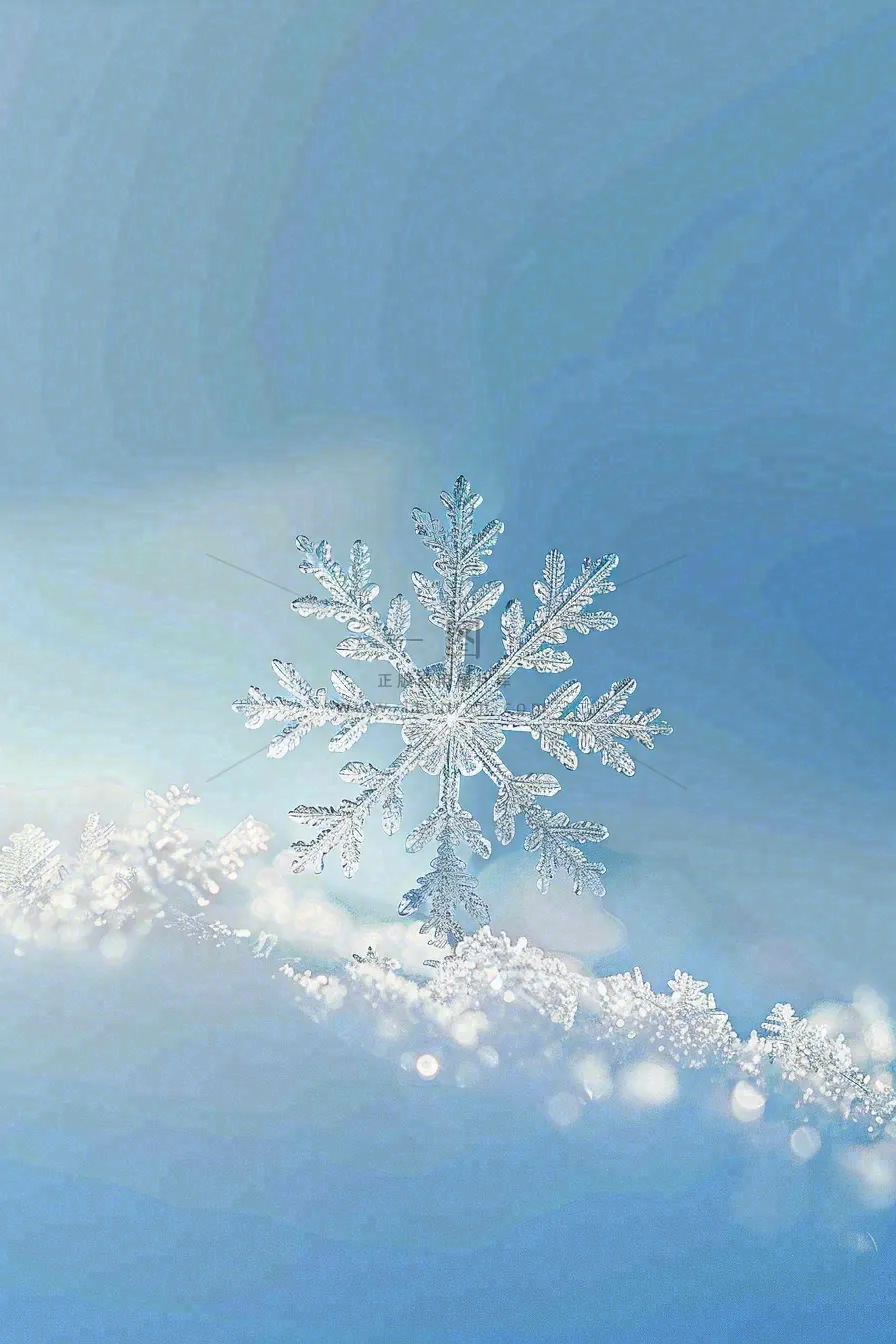 冬天白雪覆盖寒冷唯美雪景大寒插画背景