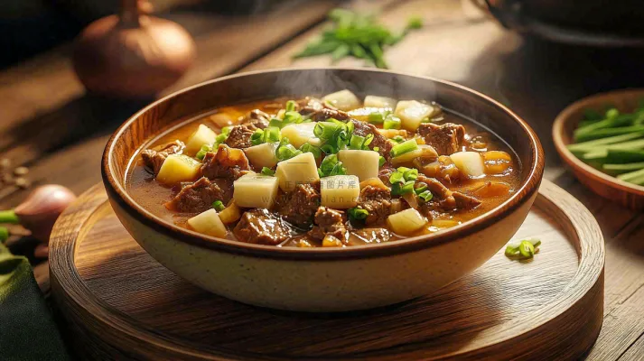 土豆牛肉牛腩美味美食摄影图