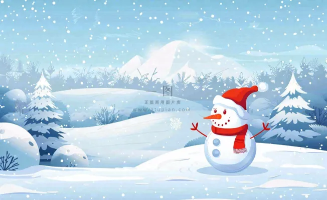 冬天白雪覆盖寒冷唯美雪景小寒插画背景 冬天白雪覆盖寒冷唯美雪景小寒插画背景