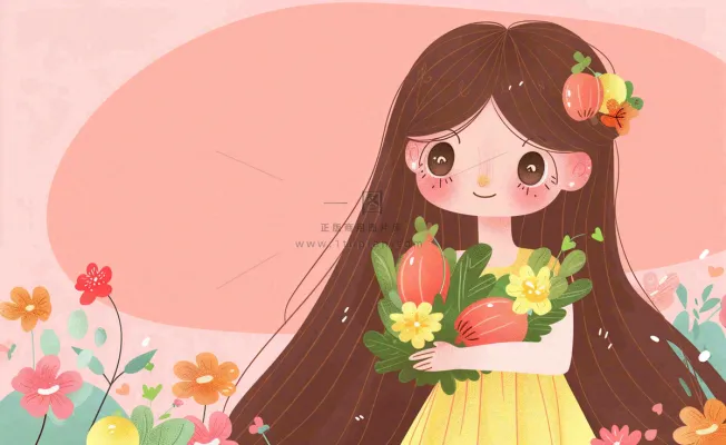 粉色ins时尚女生节绿植女神节妇女节小清新插画背景 粉色ins时尚女生节绿植女神节妇女节小清新插画背景