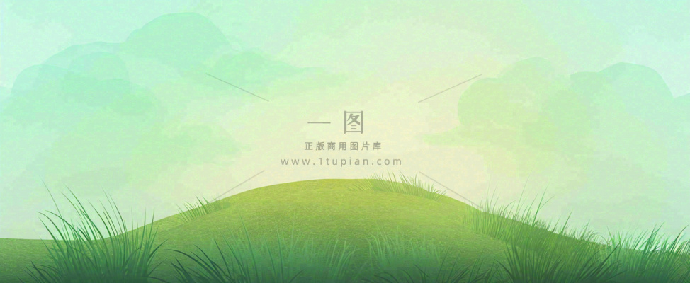 春天手绘绿色山坡春分,踏青,春游 春天手绘绿色山坡春分,踏青,春游