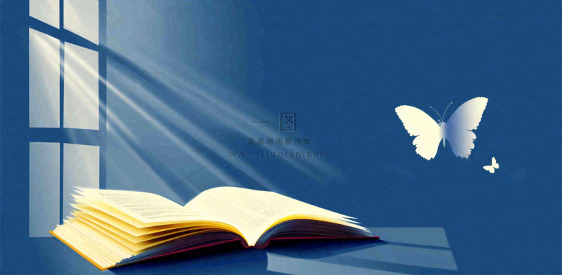 阅读书本翻开蝴蝶纷飞阳光透过窗户知识遨游世界读书日创意卡通插画背景 阅读书本翻开蝴蝶纷飞阳光透过窗户知识遨游世界读书日创意卡通插画背景