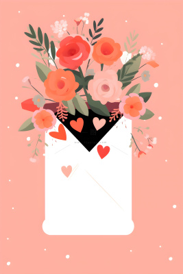 简约扁平鲜花可爱背景